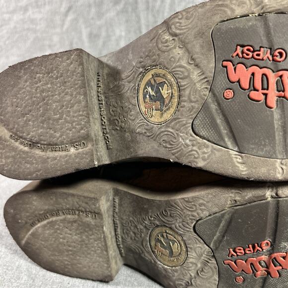 Justin Gypsy Raya Brown & Turquoise Leather Western Cowboy Boots L2904 Size 9B - Picture 8 of 14